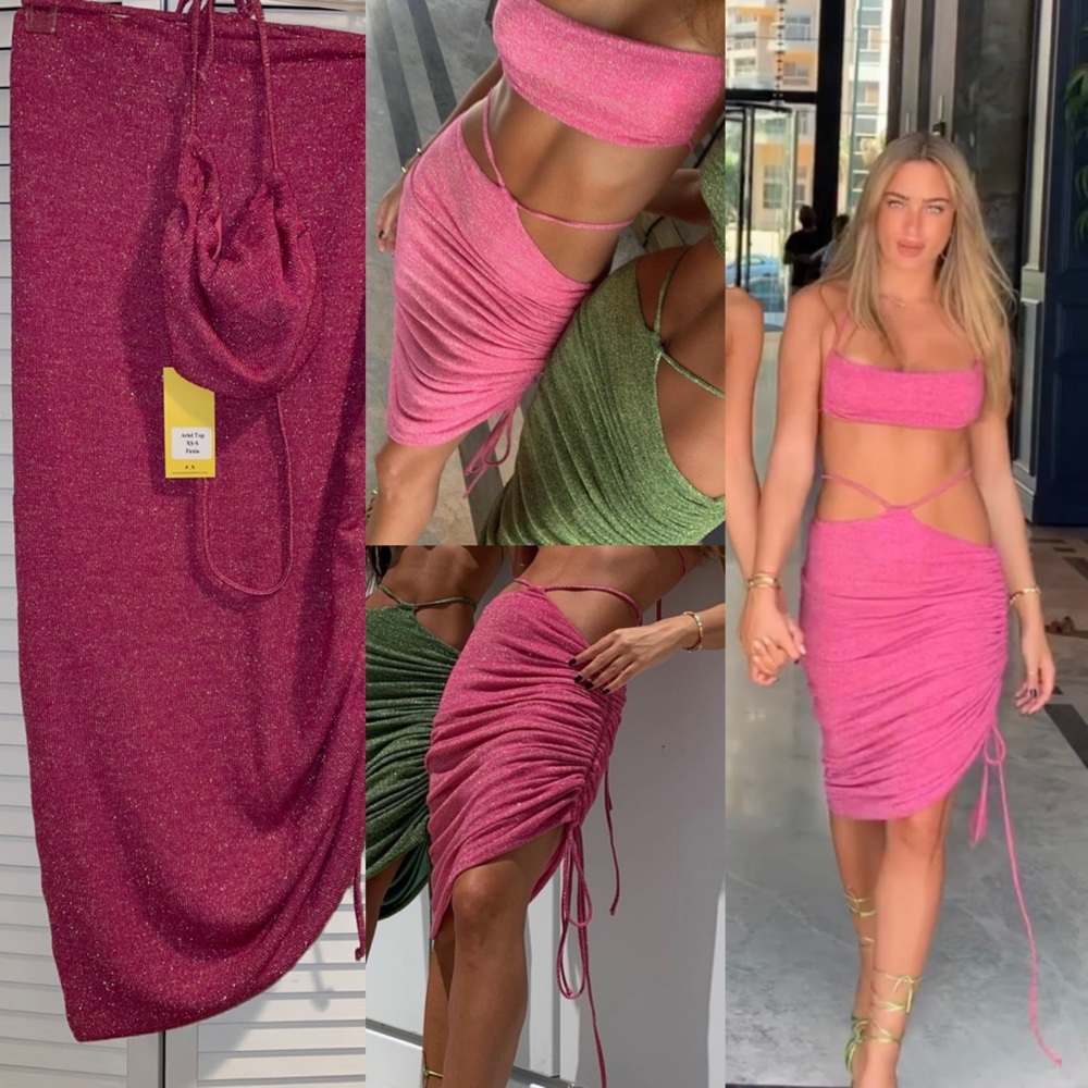 Banan Hot Pink Glittery Set